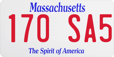 MA license plate 170SA5