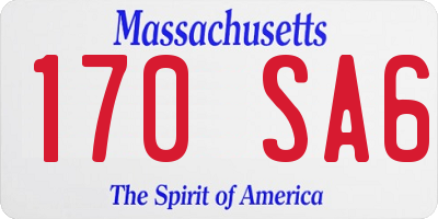 MA license plate 170SA6