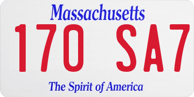 MA license plate 170SA7
