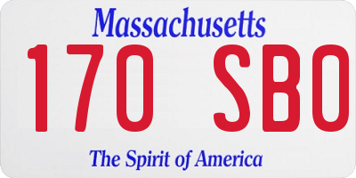 MA license plate 170SB0