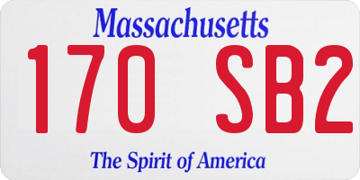 MA license plate 170SB2