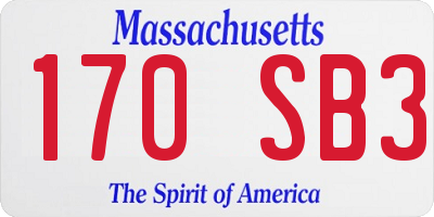MA license plate 170SB3