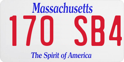 MA license plate 170SB4