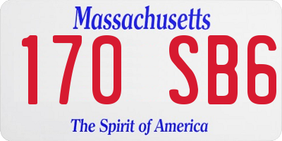 MA license plate 170SB6