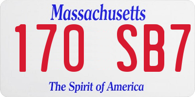 MA license plate 170SB7