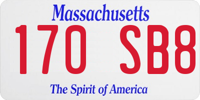 MA license plate 170SB8
