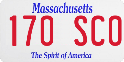 MA license plate 170SC0