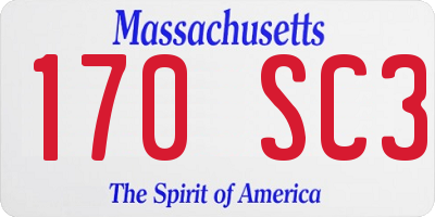 MA license plate 170SC3