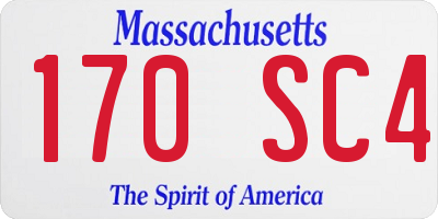 MA license plate 170SC4