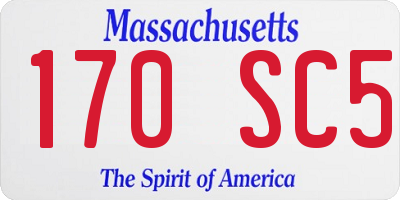 MA license plate 170SC5