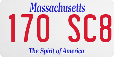MA license plate 170SC8