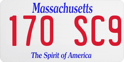 MA license plate 170SC9
