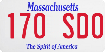 MA license plate 170SD0