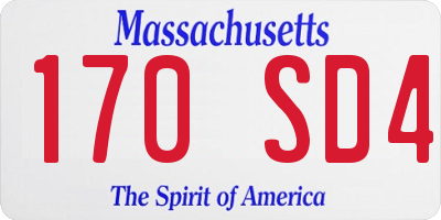 MA license plate 170SD4
