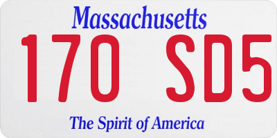MA license plate 170SD5