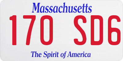 MA license plate 170SD6