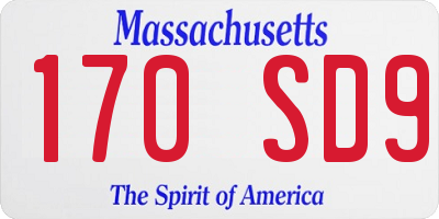 MA license plate 170SD9