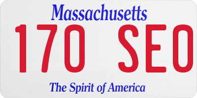 MA license plate 170SE0