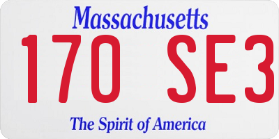 MA license plate 170SE3