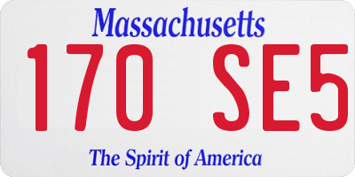 MA license plate 170SE5