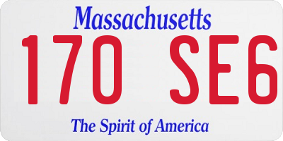 MA license plate 170SE6