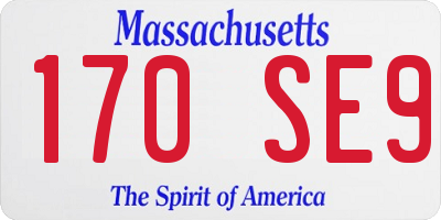 MA license plate 170SE9