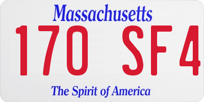 MA license plate 170SF4