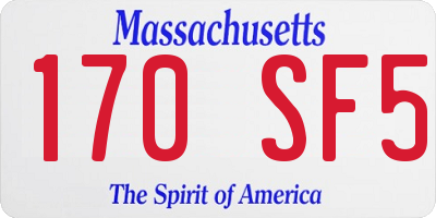 MA license plate 170SF5