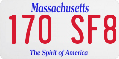 MA license plate 170SF8