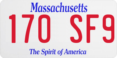 MA license plate 170SF9