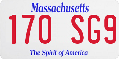 MA license plate 170SG9