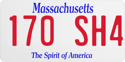 MA license plate 170SH4