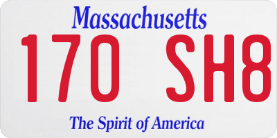 MA license plate 170SH8