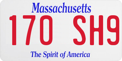 MA license plate 170SH9