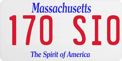 MA license plate 170SI0