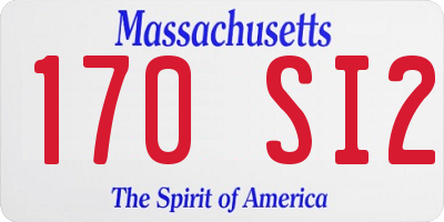 MA license plate 170SI2