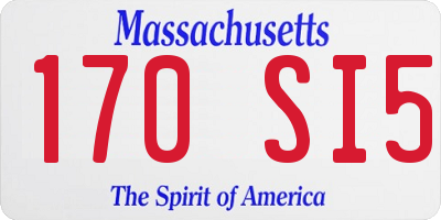 MA license plate 170SI5
