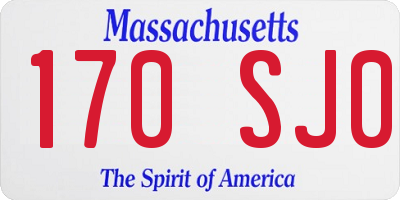 MA license plate 170SJ0