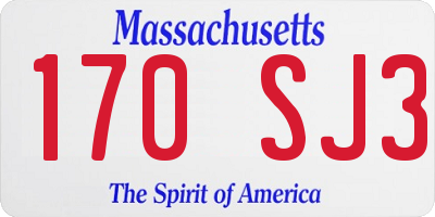 MA license plate 170SJ3