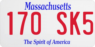 MA license plate 170SK5