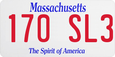 MA license plate 170SL3