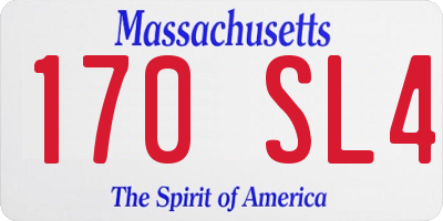 MA license plate 170SL4