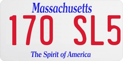 MA license plate 170SL5