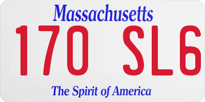 MA license plate 170SL6