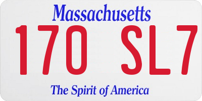 MA license plate 170SL7