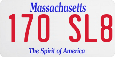 MA license plate 170SL8