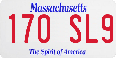 MA license plate 170SL9