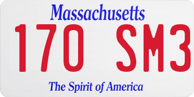 MA license plate 170SM3