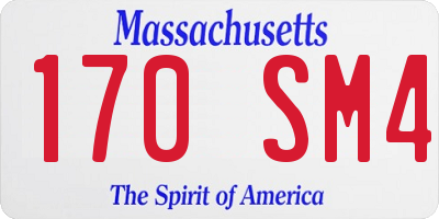MA license plate 170SM4