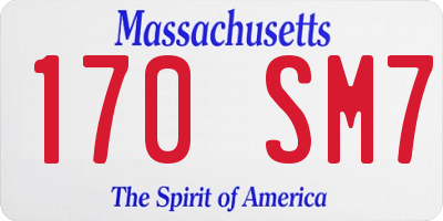 MA license plate 170SM7